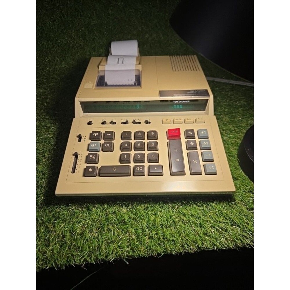 Vintage Sharp Compet QS-2186 Electronic Printing Calculator - Works- With Manual